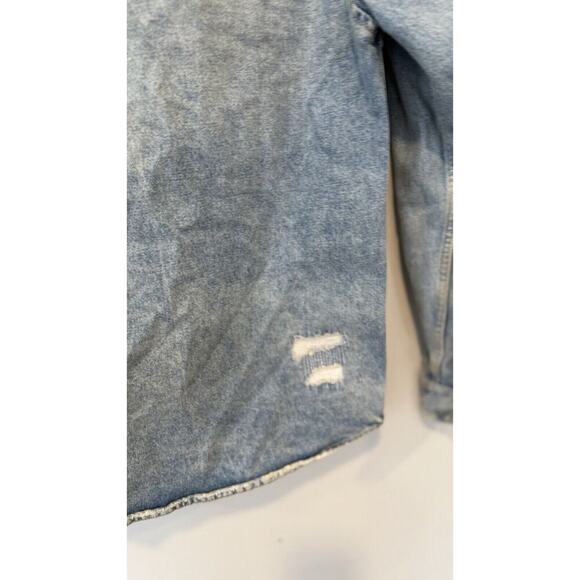 Zara Relaxed Fit Denim Distressed Jacket Jean Size Small Excellent Condition - Picture 9 of 15